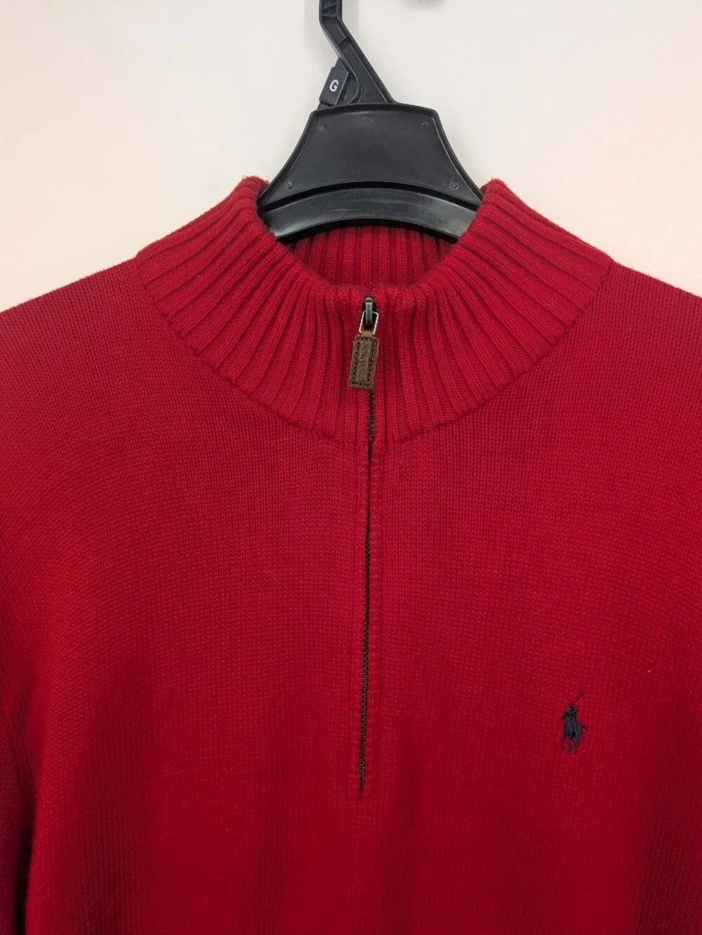 Vtg Polo Ralph Lauren Quarter Zip Chunky Knit Sweater Pullover Pony Y2K XXLarge